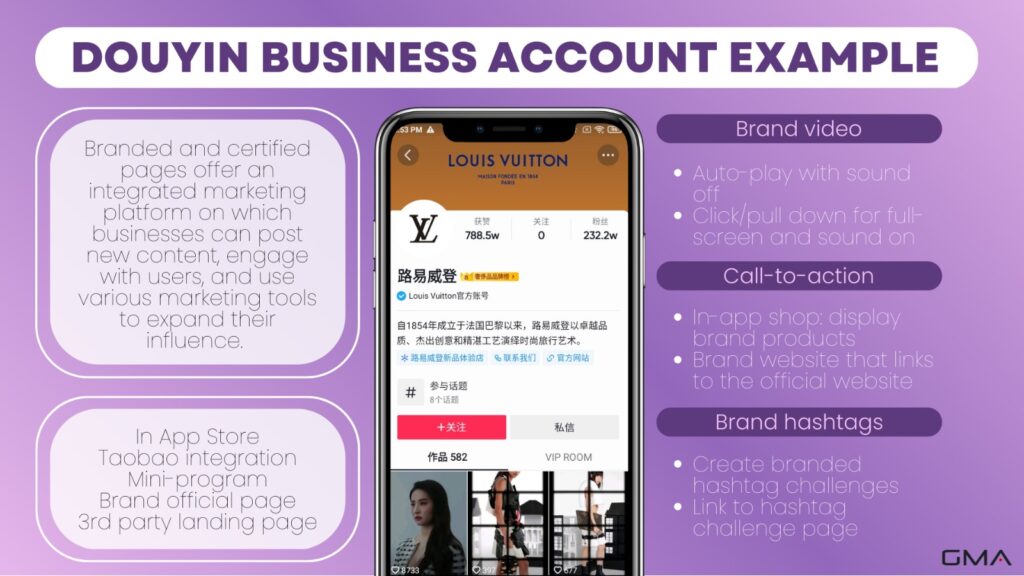 Chinese short-video platforms: Douyin business account